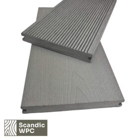 Deska tarasowa Scandic WPC Solid New Grey, 20x141x4200, imitacja drewna/ryflowana
