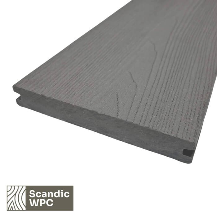 Deska tarasowa Scandic WPC Solid New Grey, 20x141x4200, imitacja drewna/ryflowana - obrazek 4