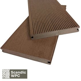Deska tarasowa Scandic WPC Wood Brown 20x140x4200 ryflowana/szczotkowana pełna