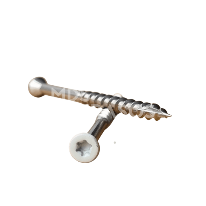 Wkręt do drewna A2 z łbem malowanym, 4,3 x 45 mm jasnoszary (nierdzewny) - obrazek 3