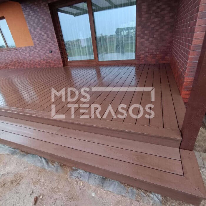 Deska tarasowa Scandic WPC Wood Brown 20x140x4200 ryflowana/czesana lite - obrazek 2