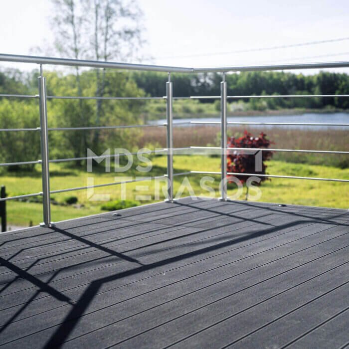 Deska tarasowa Scandic WPC Volcanic Grey kolor 20x140x4200 ryflowana/czesana rdzeń pełny - obrazek 2