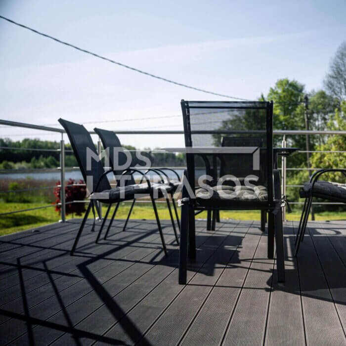 Deska tarasowa Scandic WPC Volcanic Grey kolor 20x140x4200 ryflowana/czesana rdzeń pełny - obrazek 8