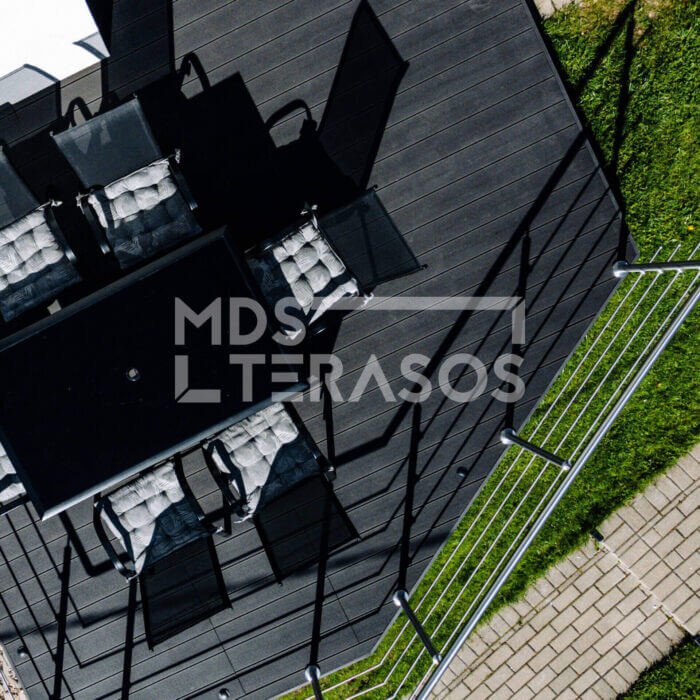 Deska tarasowa Scandic WPC Volcanic Grey kolor 20x140x4200 ryflowana/czesana rdzeń pełny - obrazek 7