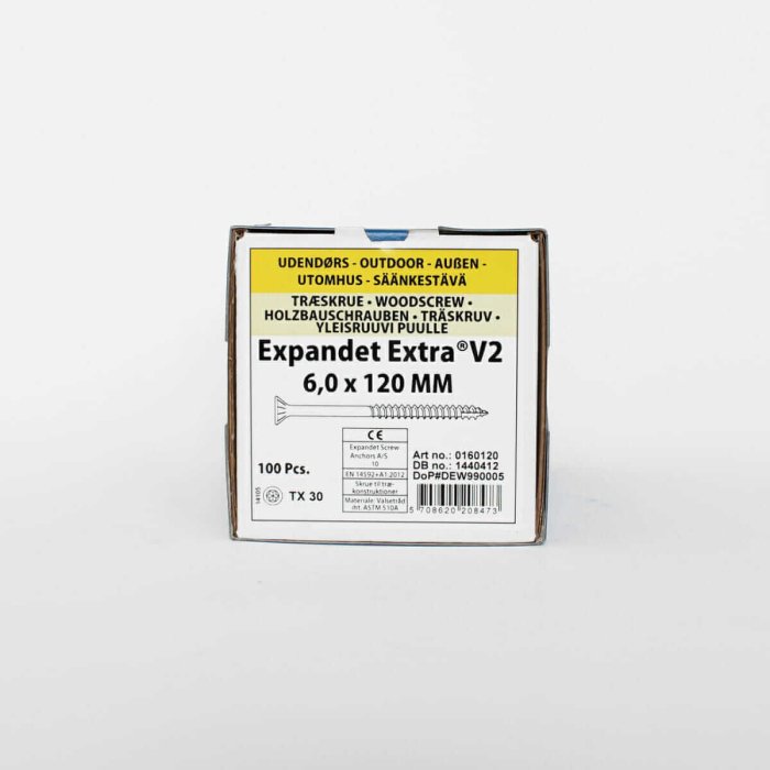 Wkręty do drewna zewnętrzne Expandet EXTRA V2 6x120 mm 100 szt. - obrazek 2