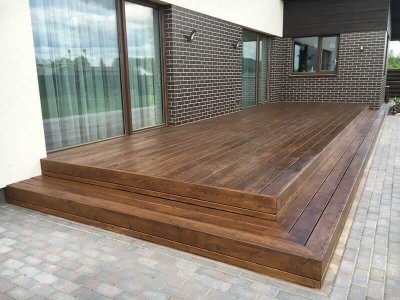 Deska tarasowa z modrzewia 28x120x4000 ryflowana - obrazek 5