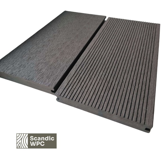 Deska tarasowa Scandic WPC Volcanic Grey 20x140x4200 ryflowana/szczotkowana pełna - obrazek 4