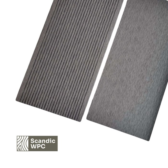 Deska tarasowa Scandic WPC Volcanic Grey 20x140x4200 ryflowana/szczotkowana pełna - obrazek 3