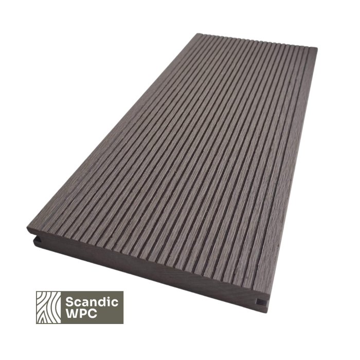 Deska tarasowa Scandic WPC kolor Espresso 20x140x3600 ryflowana/czesana rdzeń pełny - obrazek 4