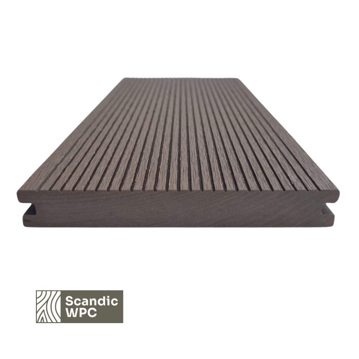 Deska tarasowa Scandic WPC kolor Espresso 20x140x3600 ryflowana/czesana rdzeń pełny - obrazek 3