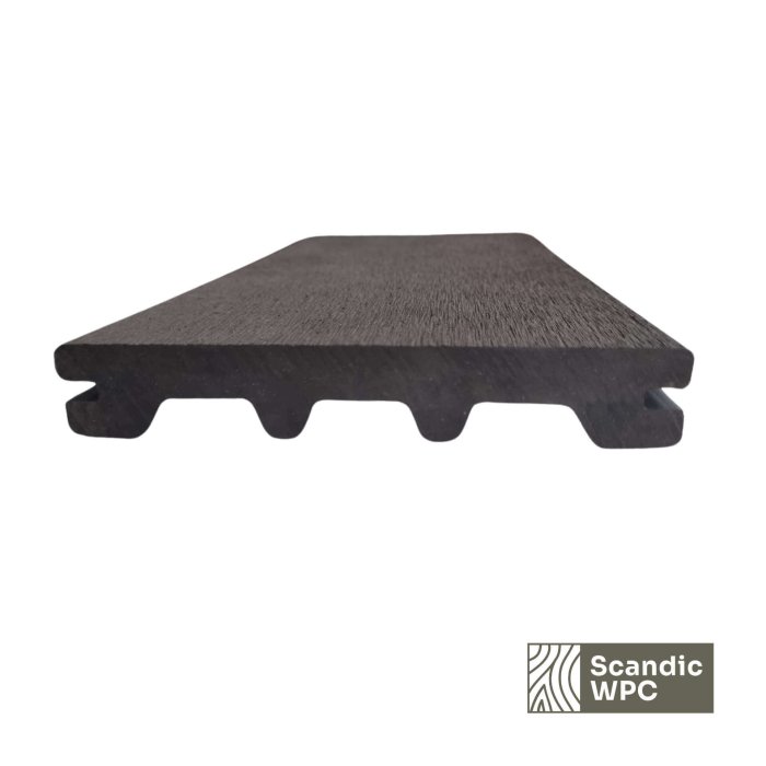 Deska tarasowa Scandic WPC w kolorze Volcanic Grey, 24x146x4200, szczotkowana - obrazek 4